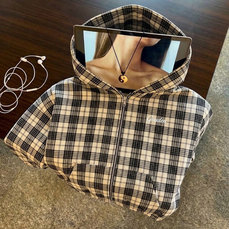 BLACK & WHITE PLAID JACKET