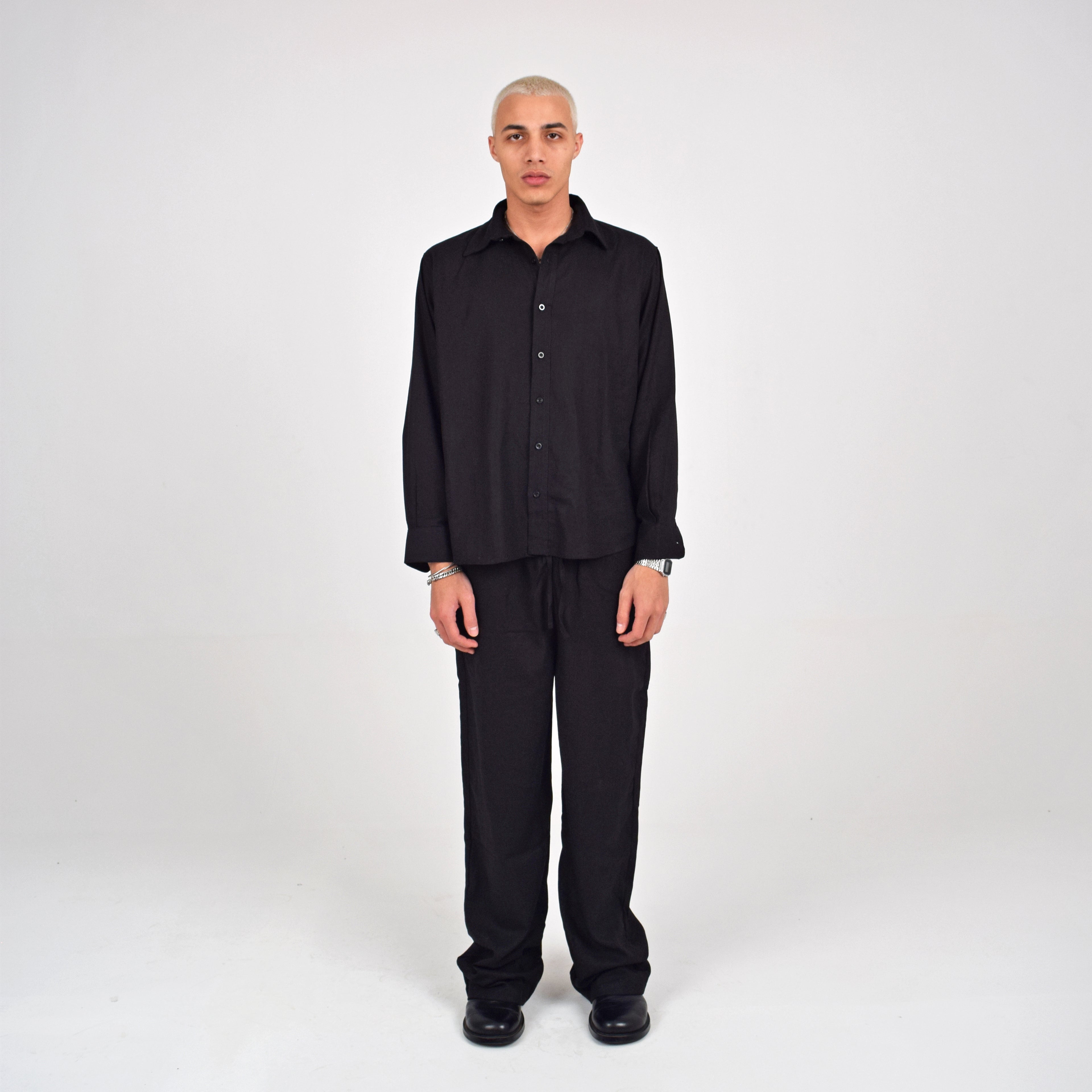 LINEN SHIRT - BLACK