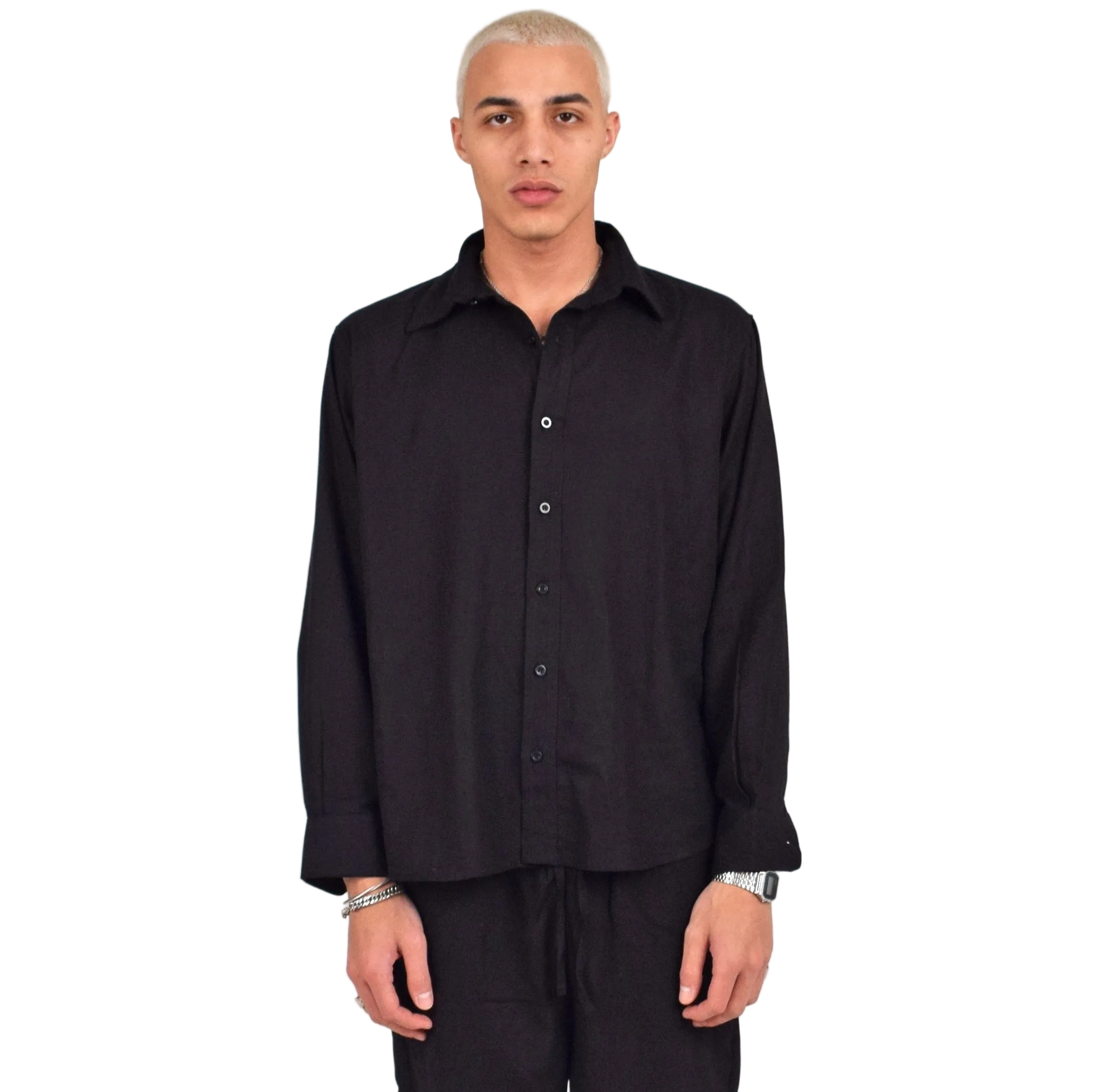 LINEN SHIRT - BLACK