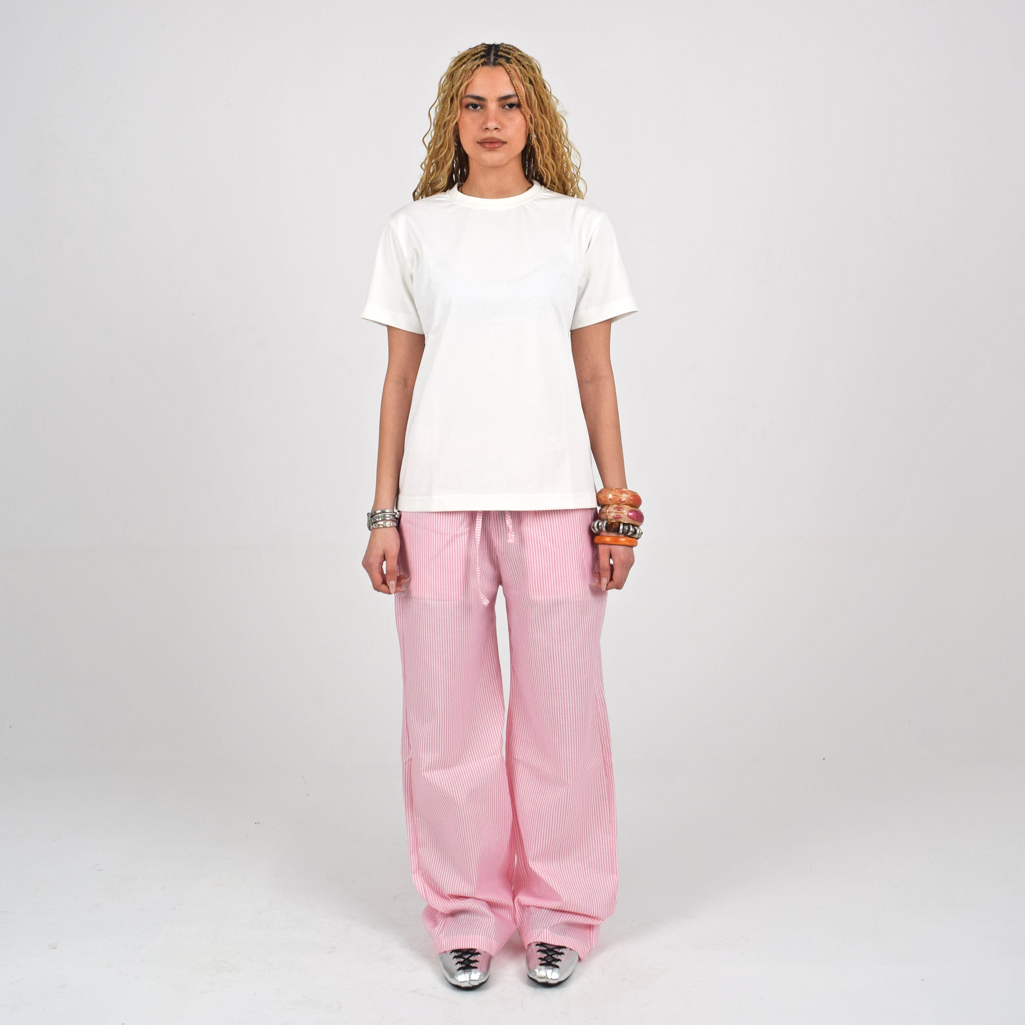 STRIPED PANTS - PINK