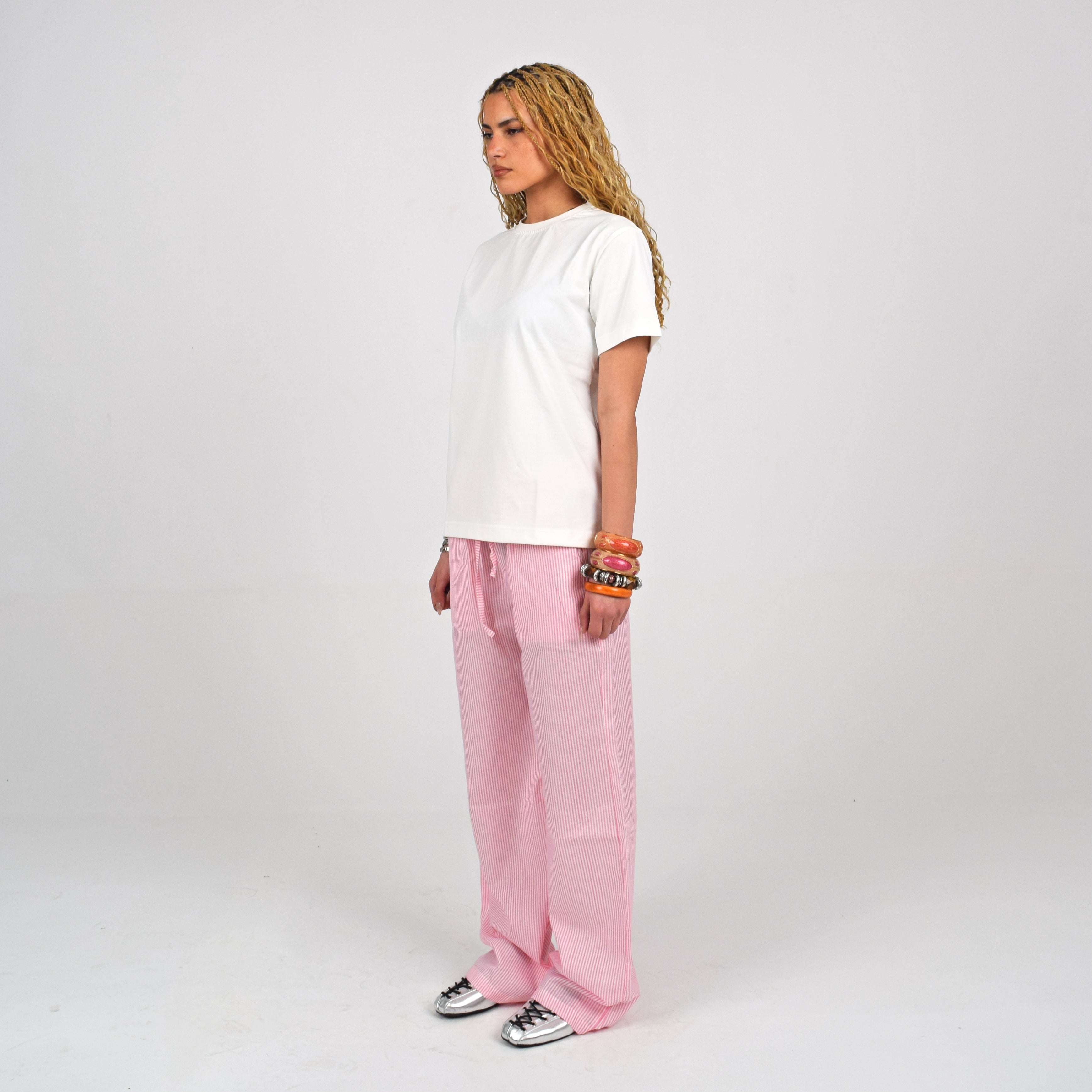 STRIPED PANTS - PINK
