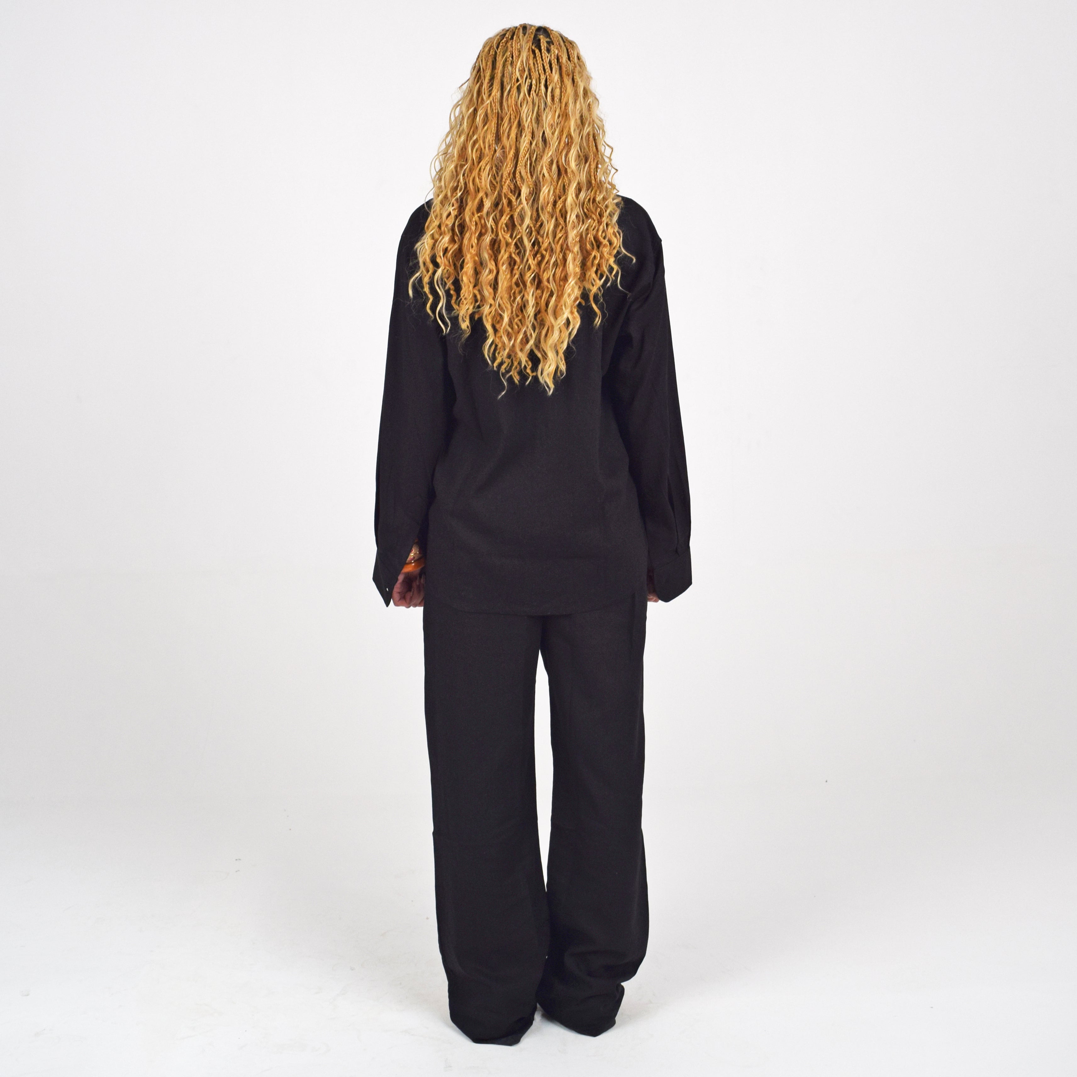 LINEN PANTS - BLACK