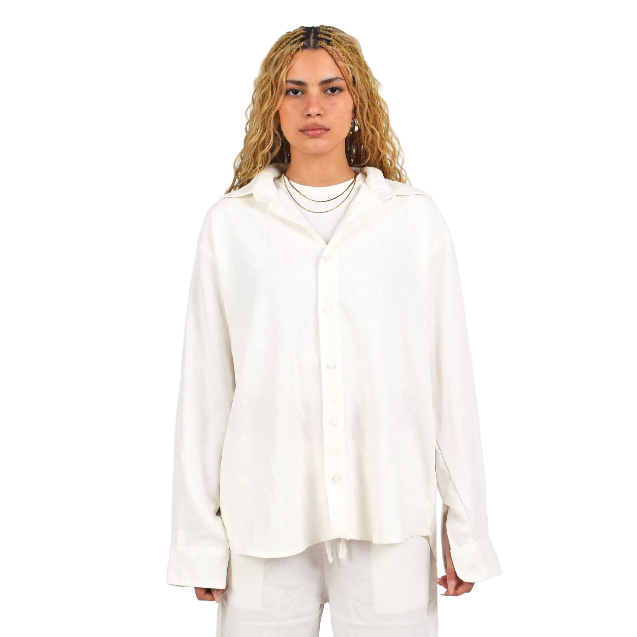LINEN SHIRT - WHITE