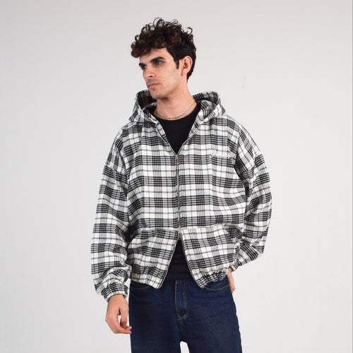 BLACK & WHITE PLAID JACKET