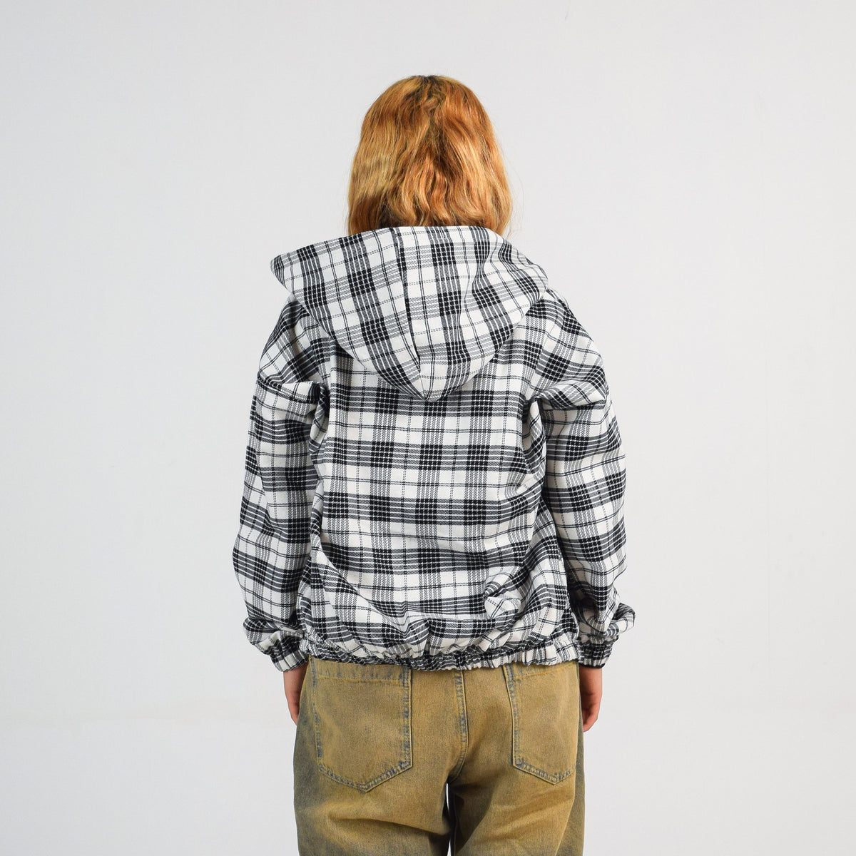 BLACK & WHITE PLAID JACKET