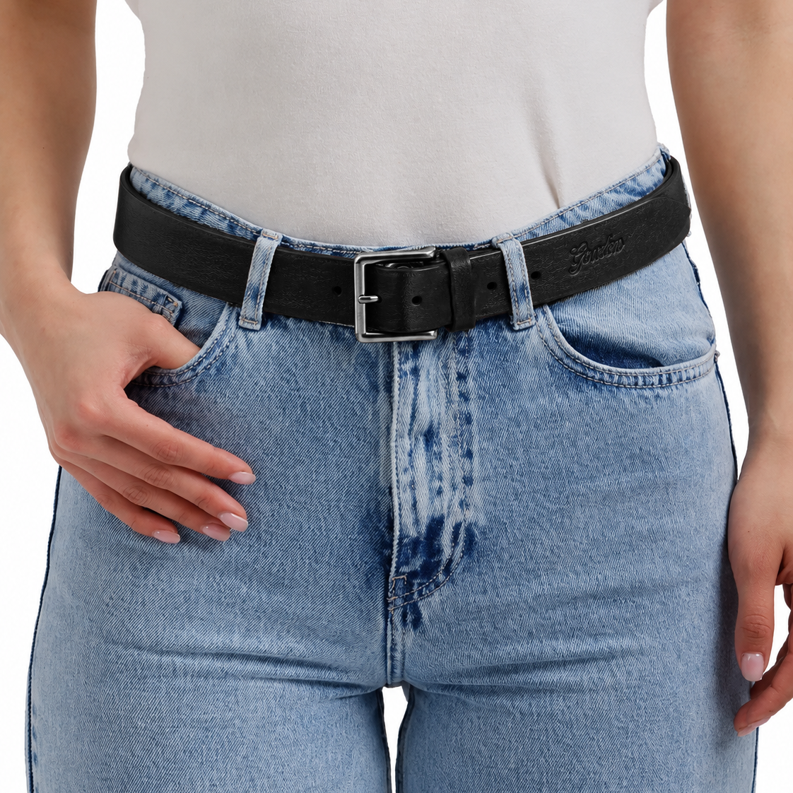 BLACK LEATHER BELT